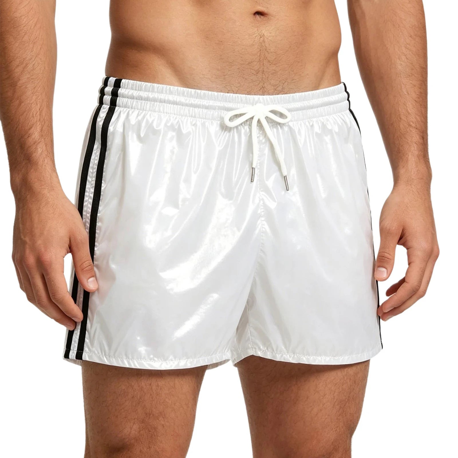Wet look pvc footy shorts
