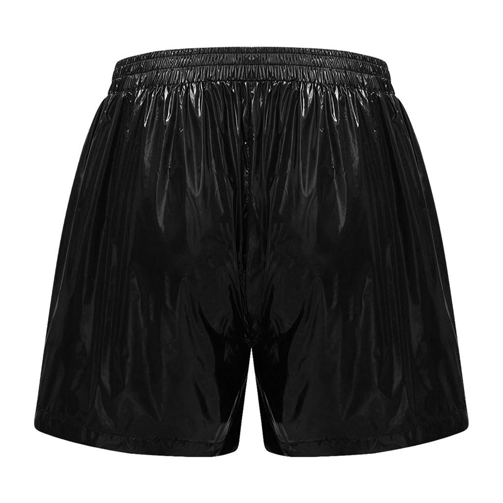 Wet look pvc footy shorts