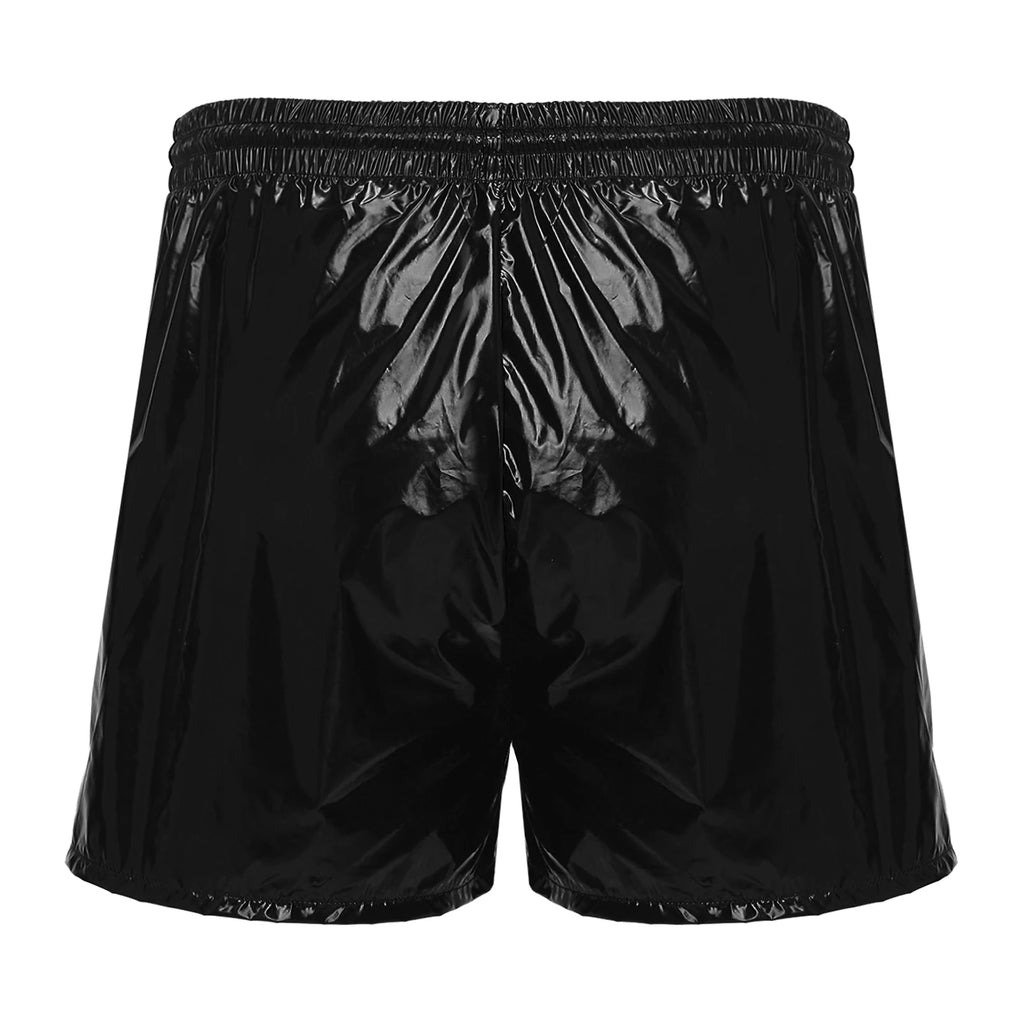 Wet look pvc footy shorts