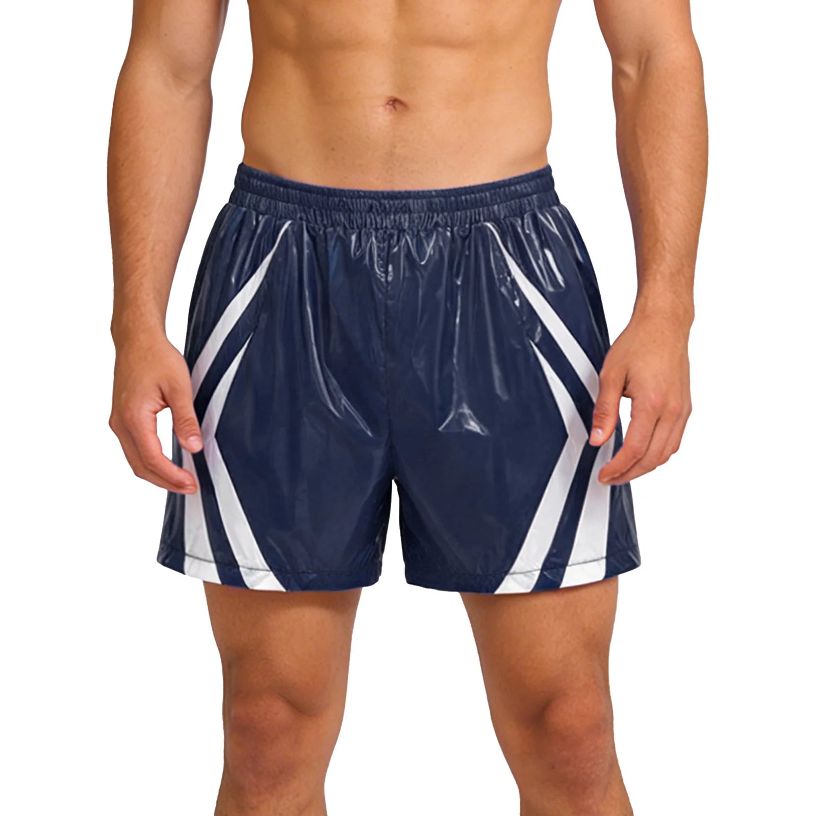 Wet look pvc footy shorts