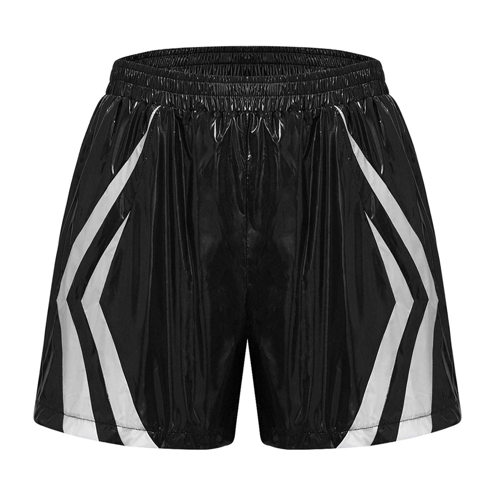 Wet look pvc footy shorts