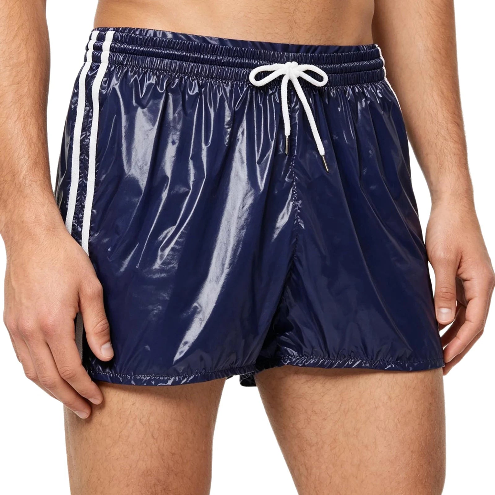 Wet look pvc footy shorts