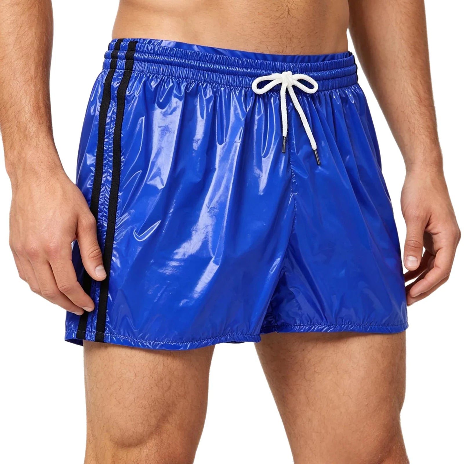 Wet look pvc footy shorts