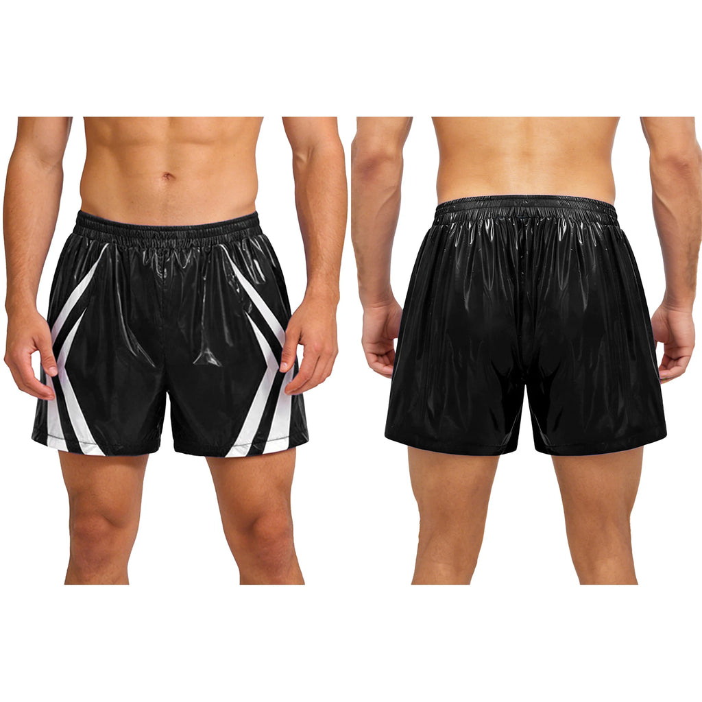 Wet look pvc footy shorts