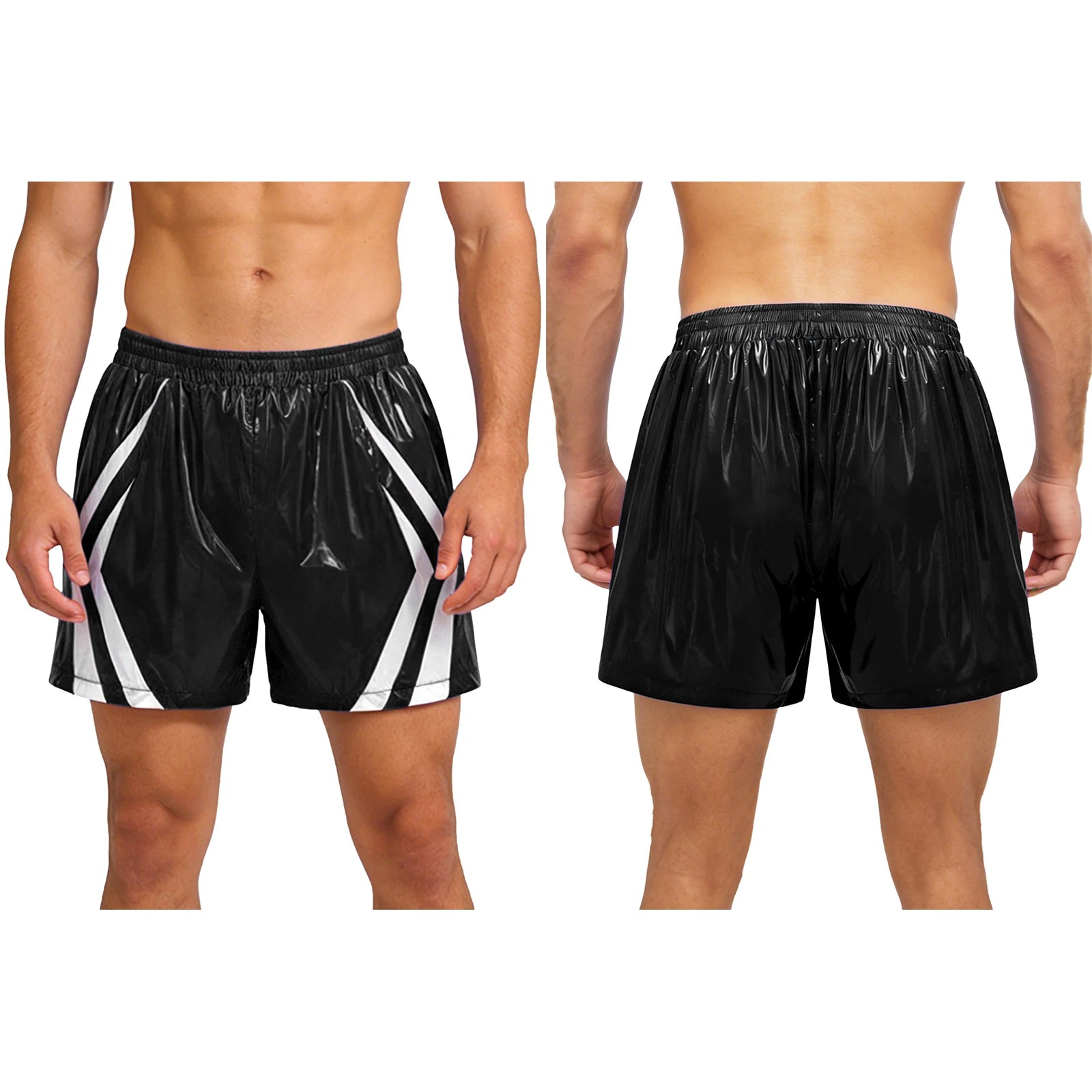 Wet look pvc footy shorts