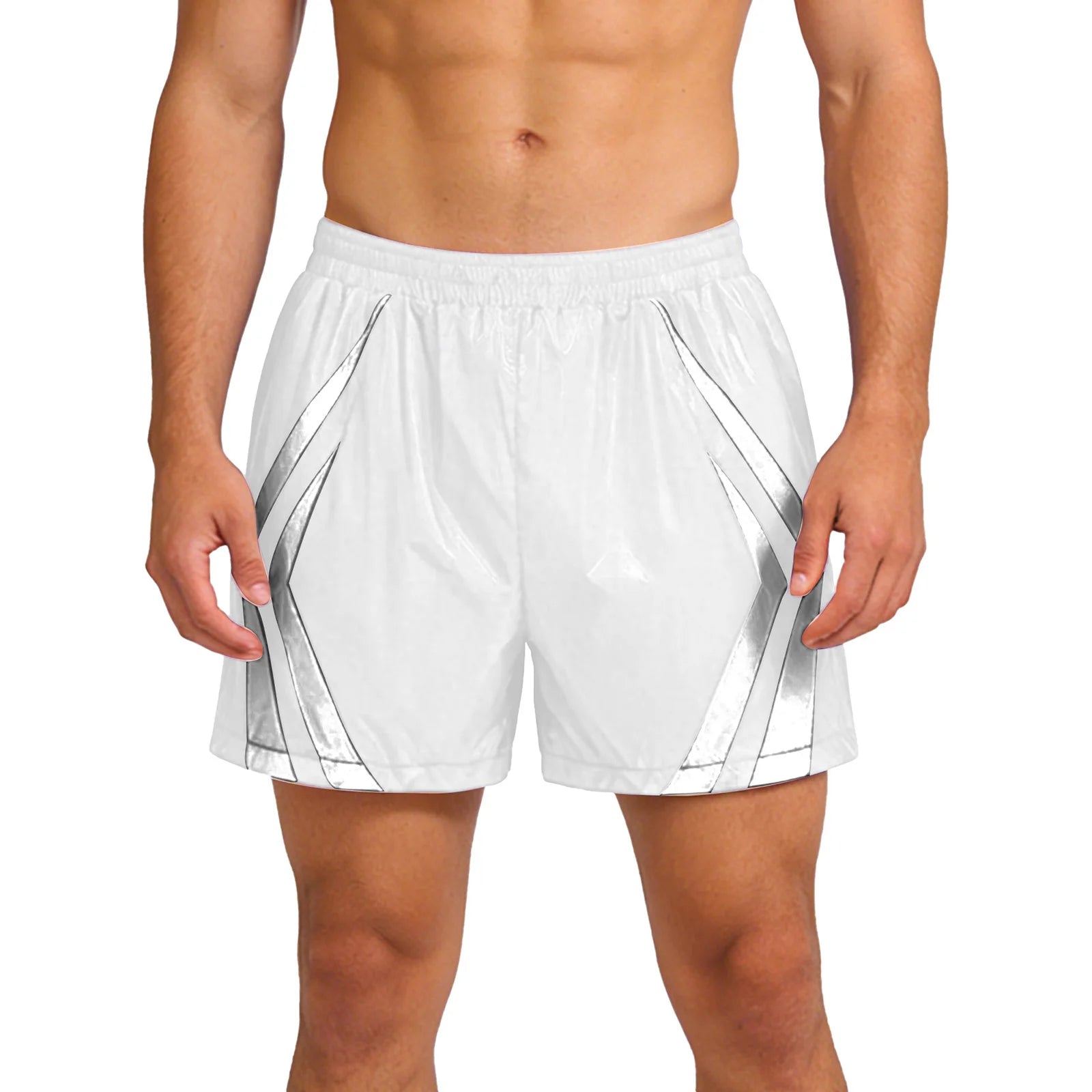 Wet look pvc footy shorts