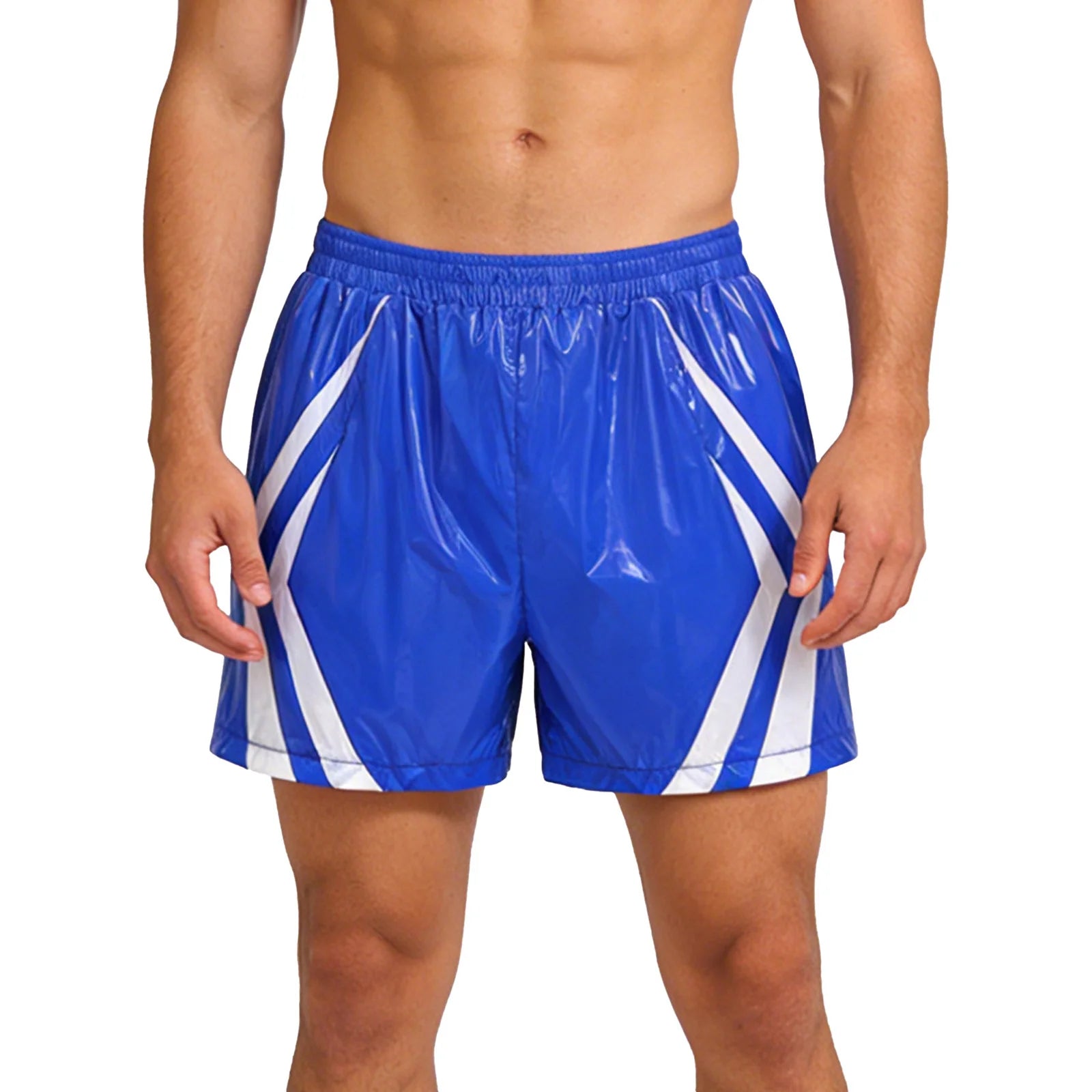 Wet look pvc footy shorts